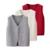 Street breasted sleeveless knitted vest