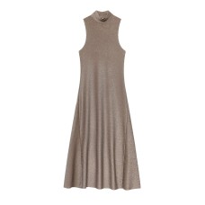 Metal colored sleeveless dress for women