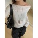 Irregular Lace Spliced Long Sleeve Top for Women