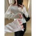 Irregular Lace Spliced Long Sleeve Top for Women