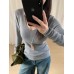 Elegant Versatile Knitwear Women's V-Neck Slim-Fitting Long Sleeve Top Elegant Versatile Knitwear Women's V-Neck Slim-Fitting Long Sleeve Top