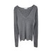 Elegant Versatile Knitwear Women's V-Neck Slim-Fitting Long Sleeve Top Elegant Versatile Knitwear Women's V-Neck Slim-Fitting Long Sleeve Top