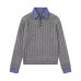 Half buttoned pullover knitted sweater Half buttoned pullover knitted sweater