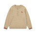 Half button round neck sweater