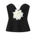 Spicy girl contrasting flower strapless top