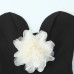 Spicy girl contrasting flower strapless top