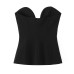 Spicy girl contrasting flower strapless top