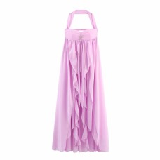 Irregular Pleated Strapless Backless Chiffon Long Dress Irregular Pleated Strapless Backless Chiffon Long Dress