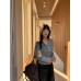 Polo Neck Long Sleeve T-Shirt for Women with Buttoned U-Neck Design