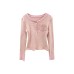 Polo Neck Long Sleeve T-Shirt for Women with Buttoned U-Neck Design