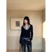 Two-Piece Deep V-Neck Knit Sweater for Women, Patchwork Halter Long Sleeve Sweater