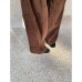 Corduroy Casual Pants for Women, Pleated Design Straight Leg Trousers