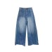Style Low Waist Denim Pants Women Vintage Casual Wide Leg Long Trousers