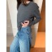 Style Low Waist Denim Pants Women Vintage Casual Wide Leg Long Trousers