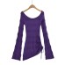 Trumpet sleeve waist cinching top