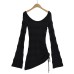 Trumpet sleeve waist cinching top