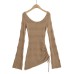 Trumpet sleeve waist cinching top