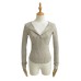 Lace lace V-neck long sleeved top