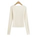 Round neck pocket slim fit long sleeved top