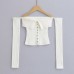 One shoulder buckle strapless slimming top