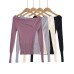 One shoulder long sleeved elastic top