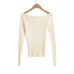 One shoulder long sleeved elastic top