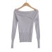 One shoulder long sleeved elastic top