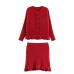 New Women's Fashionable Trendy Versatile Classic Ruffled Hem Set