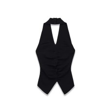 Chic Knit Strapless Ruffled Top with Neckline Fashion Style Women's Top