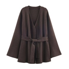 Commuter belt knitted jacket women's clothing