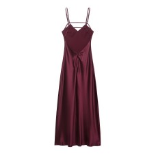 Sexy satin flute dress with embellishment