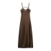 Sexy satin flute dress with embellishment Sexy satin flute dress with embellishment