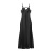 Sexy satin flute dress with embellishment Sexy satin flute dress with embellishment