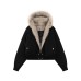 Cotton-Padded Hooded Coat Clean Fit Short Thickened Winter Jacket