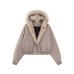 Cotton-Padded Hooded Coat Clean Fit Short Thickened Winter Jacket
