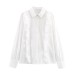 Collar beaded poplin shirt for women's wear