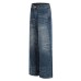 Make old washed denim wide leg pants