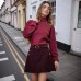 Metal buckle hip wrap A skirt Metal buckle hip wrap A skirt