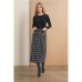 High waisted plaid long skirt