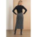 High waisted plaid long skirt