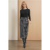 High waisted plaid long skirt
