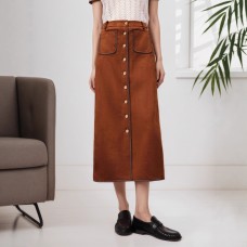 Single breasted high waisted skirt