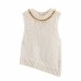 Asymmetric hem chain top for women's clothing