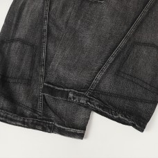 Heavy industry used washed denim jeans