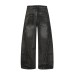 Heavy industry used washed denim jeans