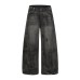 Heavy industry used washed denim jeans