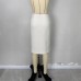 Split button mid length skirt