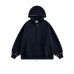 Vintage Embroidered Hooded Cardigan Women's Open Front Sweatshirt Casual Loose Style Outerwear