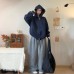 Vintage Embroidered Hooded Cardigan Women's Open Front Sweatshirt Casual Loose Style Outerwear