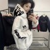 Hooded Fleece Sweatshirt for Women with Letter Embroidery